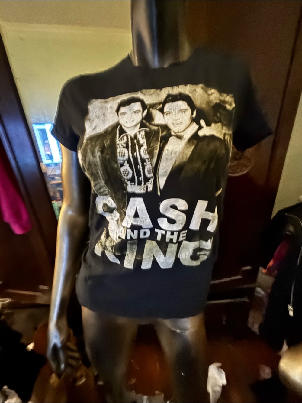 Black Graphic Band Tee - 'Cash and the King'